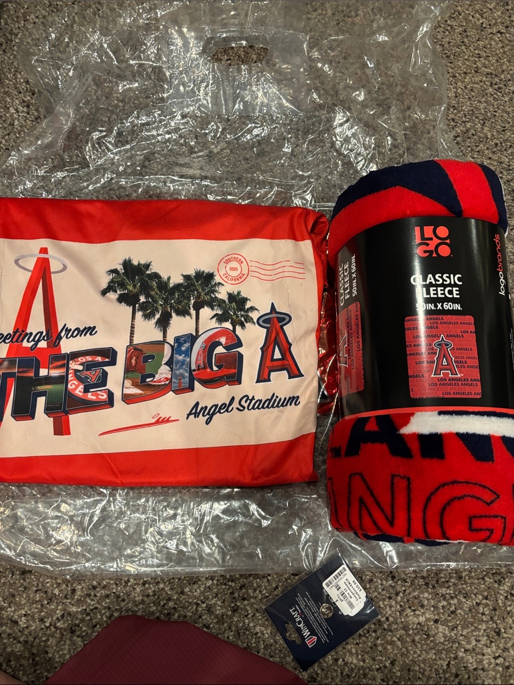 Classic Los Angeles Angels Red & Navy Fleece Throw